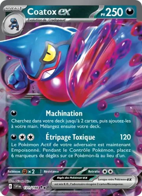 Carte Pokémon Coatox-ex 131/198, extension Écarlate et Violet