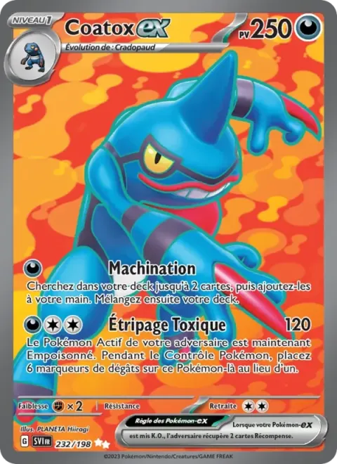 Carte Pokémon Coatox-ex 232/198, extension Écarlate et Violet