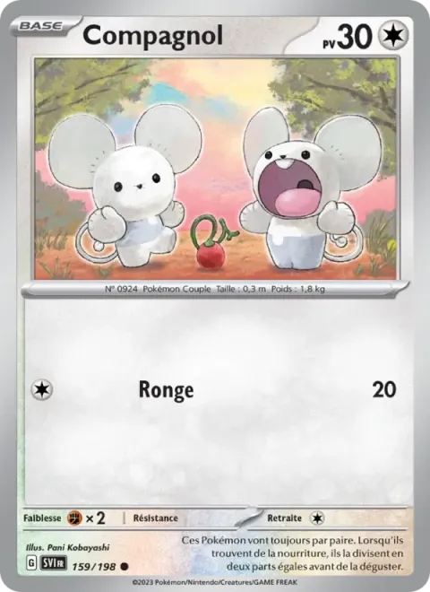 Carte Pokémon Compagnol 159/198, extension Écarlate et Violet