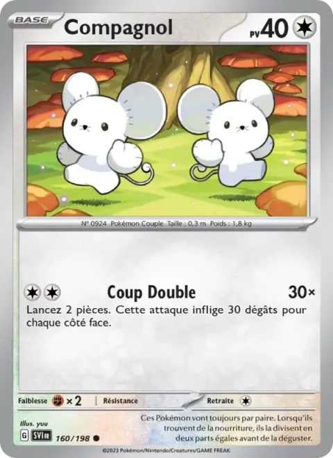 Carte Pokémon Compagnol 160/198, extension Écarlate et Violet