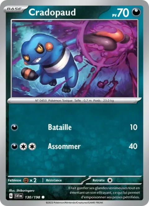 Carte Pokémon Cradopaud 130/198, extension Écarlate et Violet