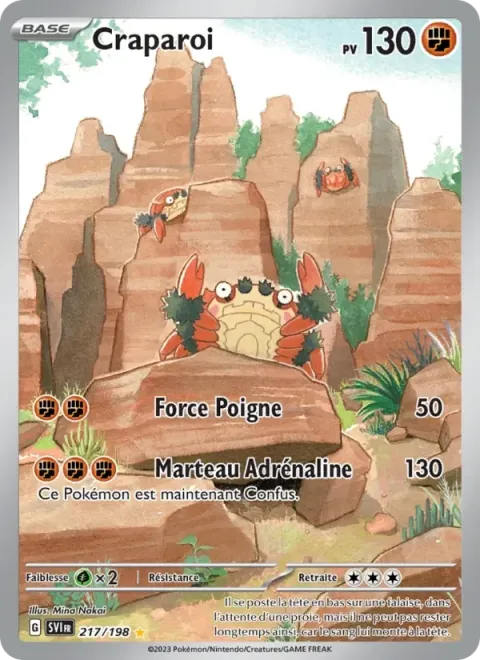 Carte Pokémon Craparoi 217/198, extension Écarlate et Violet