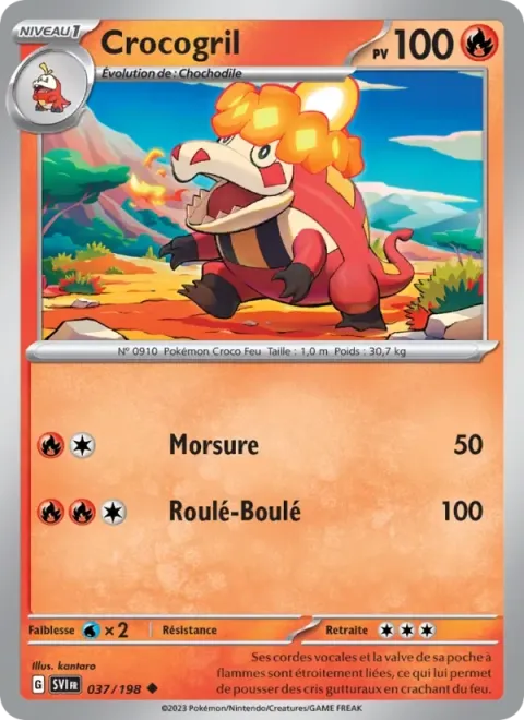 Carte Pokémon Crocogril 037/198, extension Écarlate et Violet