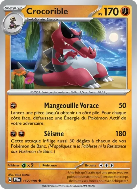 Carte Pokémon Crocorible 117/198, extension Écarlate et Violet
