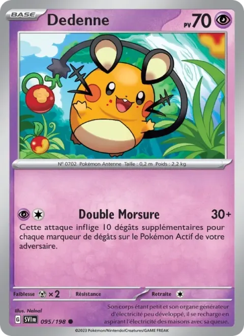 Carte Pokémon Dedenne 095/198, extension Écarlate et Violet