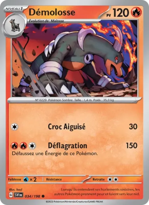 Carte Pokémon Démolosse 034/198, extension Écarlate et Violet