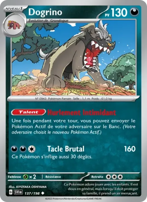 Carte Pokémon Dogrino 137/198, extension Écarlate et Violet