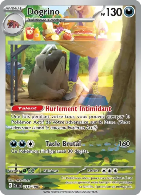 Carte Pokémon Dogrino 218/198, extension Écarlate et Violet