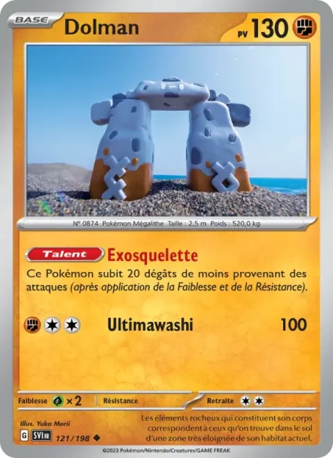 Carte Pokémon Dolman 121/198, extension Écarlate et Violet