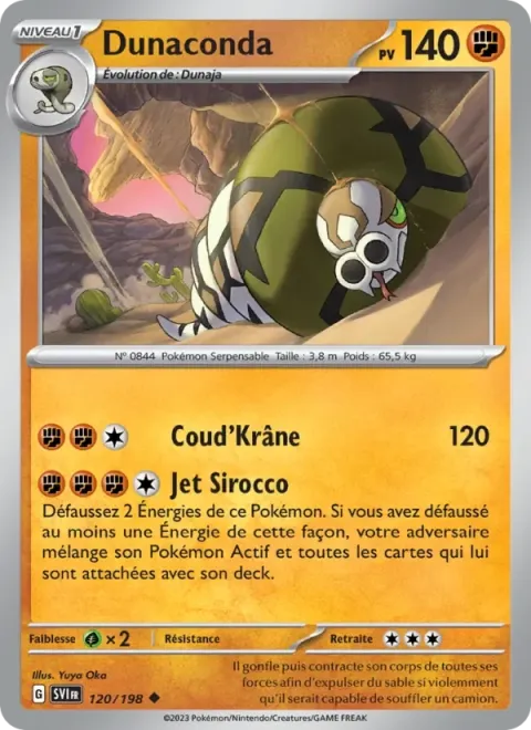 Carte Pokémon Dunaconda 120/198, extension Écarlate et Violet