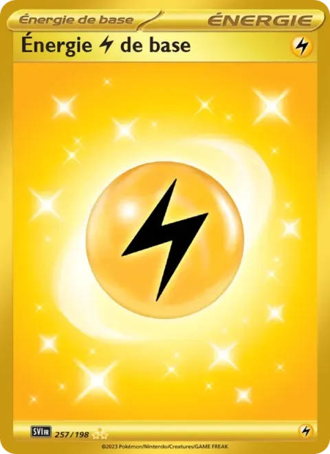 Carte Pokémon Énergie Électrique de base 257/198, extension Écarlate et Violet