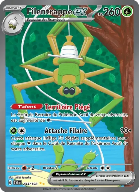 Carte Pokémon Filentrappe-ex 243/198, extension Écarlate et Violet