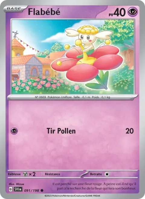 Carte Pokémon Flabébé 091/198, extension Écarlate et Violet