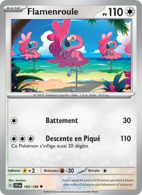 Carte Pokémon Flamenroule 165/198, extension Écarlate et Violet