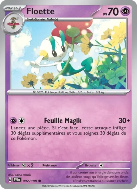 Carte Pokémon Floette 092/198, extension Écarlate et Violet