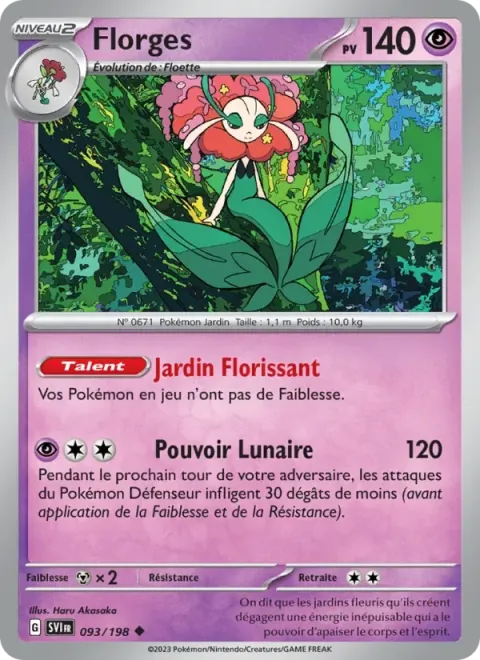 Carte Pokémon Florges 093/198, extension Écarlate et Violet