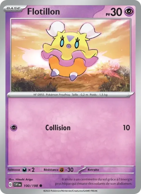 Carte Pokémon Flotillon 100/198, extension Écarlate et Violet