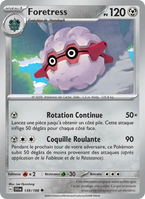 Carte Pokémon Foretress 139/198, extension Écarlate et Violet