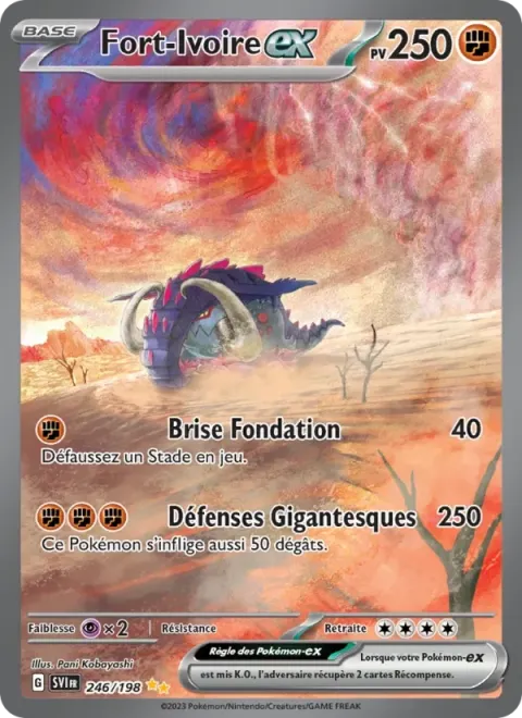 Carte Pokémon Fort-Ivoire-ex 246/198, extension Écarlate et Violet