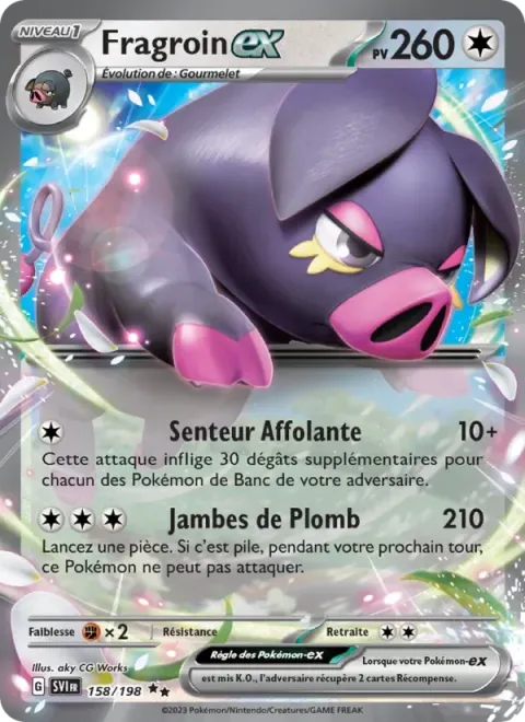 Carte Pokémon Fragroin-ex 158/198, extension Écarlate et Violet