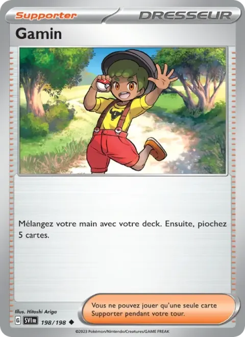 Carte Pokémon Gamin 198/198, extension Écarlate et Violet
