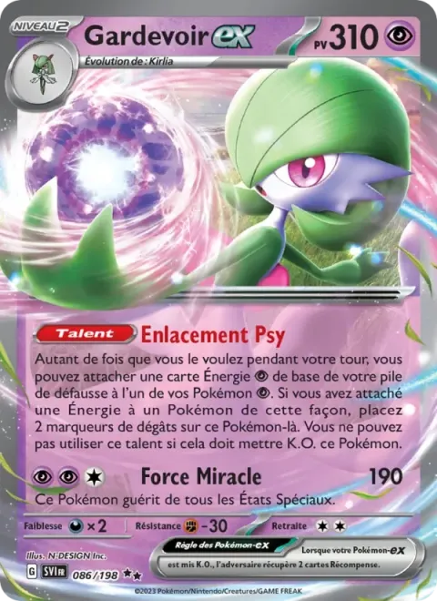 Carte Pokémon Gardevoir-ex 086/198, extension Écarlate et Violet