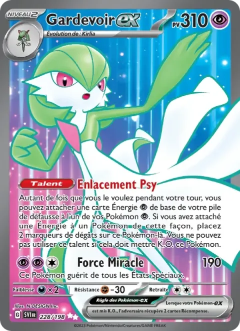 Carte Pokémon Gardevoir-ex 228/198, extension Écarlate et Violet