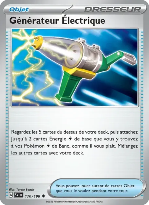 Carte Pokémon Générateur Électrique 170/198, extension Écarlate et Violet