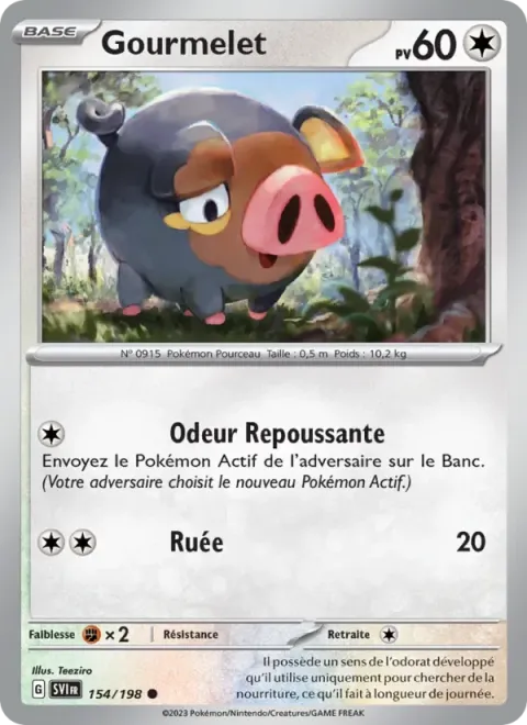 Carte Pokémon Gourmelet 154/198, extension Écarlate et Violet