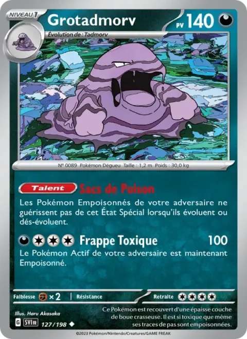 Carte Pokémon Grotadmorv 127/198, extension Écarlate et Violet