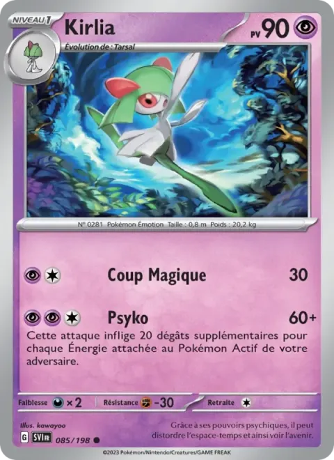 Carte Pokémon Kirlia 085/198, extension Écarlate et Violet