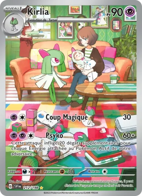 Carte Pokémon Kirlia 212/198, extension Écarlate et Violet