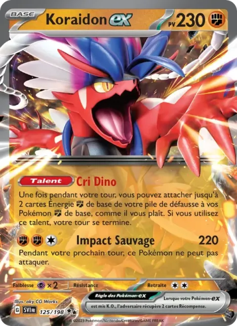 Carte Pokémon Koraidon-ex 125/198, extension Écarlate et Violet