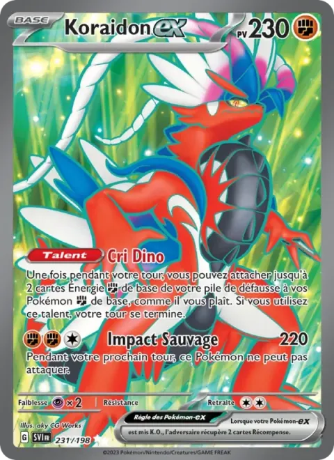 Carte Pokémon Koraidon-ex 231/198, extension Écarlate et Violet