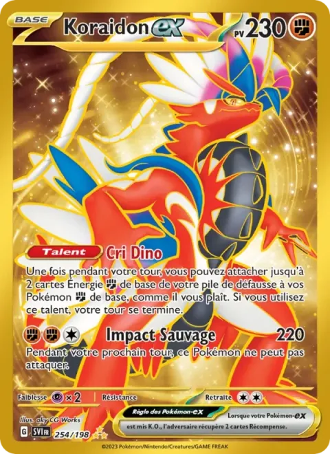 Carte Pokémon Koraidon-ex 254/198, extension Écarlate et Violet