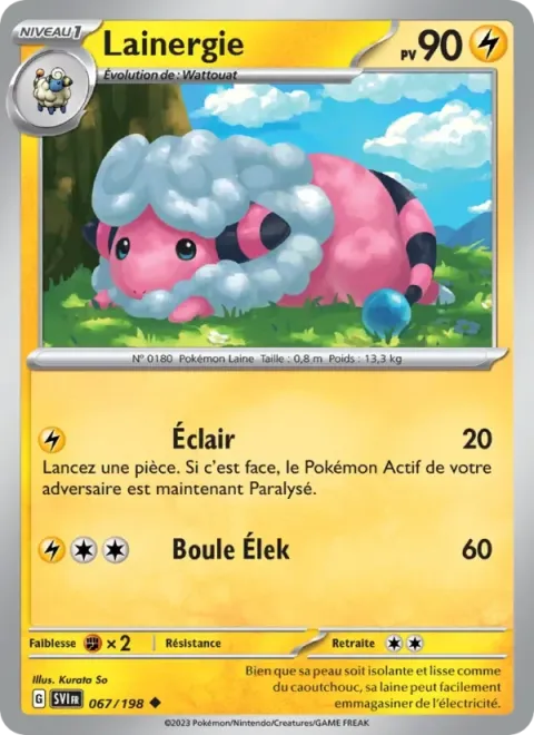 Carte Pokémon Lainergie 067/198, extension Écarlate et Violet