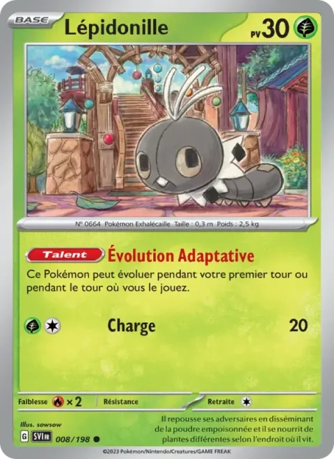 Carte Pokémon Lépidonille 008/198, extension Écarlate et Violet