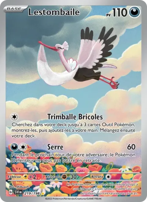 Carte Pokémon Lestombaile 219/198, extension Écarlate et Violet