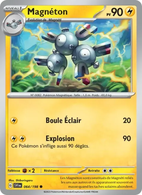 Carte Pokémon Magnéton 064/198, extension Écarlate et Violet