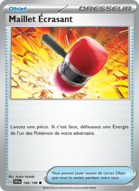 Carte Pokémon Maillet Écrasant 168/198, extension Écarlate et Violet
