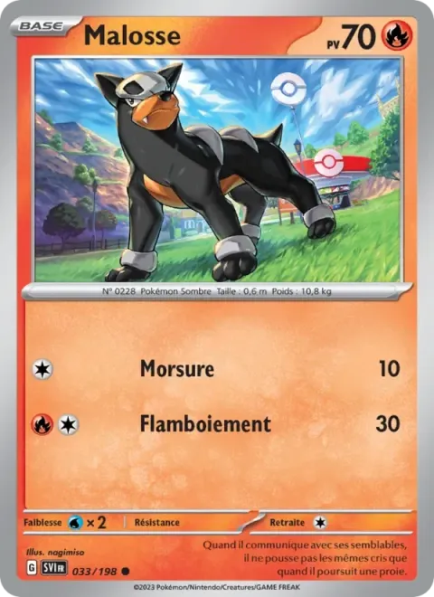Carte Pokémon Malosse 033/198, extension Écarlate et Violet