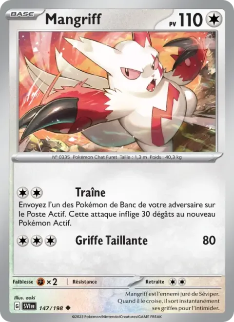 Carte Pokémon Mangriff 147/198, extension Écarlate et Violet