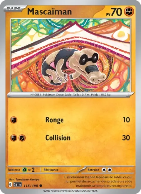 Carte Pokémon Mascaïman 115/198, extension Écarlate et Violet