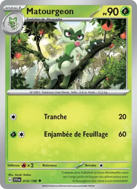 Carte Pokémon Matourgeon 014/198, extension Écarlate et Violet