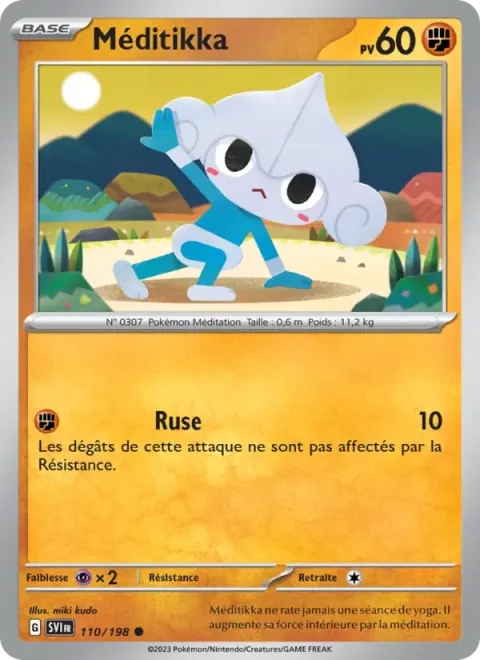 Carte Pokémon Méditikka 110/198, extension Écarlate et Violet