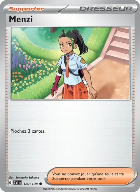 Carte Pokémon Menzi 180/198, extension Écarlate et Violet