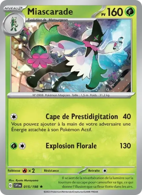 Carte Pokémon Miascarade 015/198, extension Écarlate et Violet