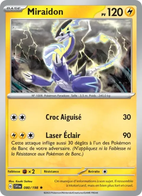 Carte Pokémon Miraidon 080/198, extension Écarlate et Violet