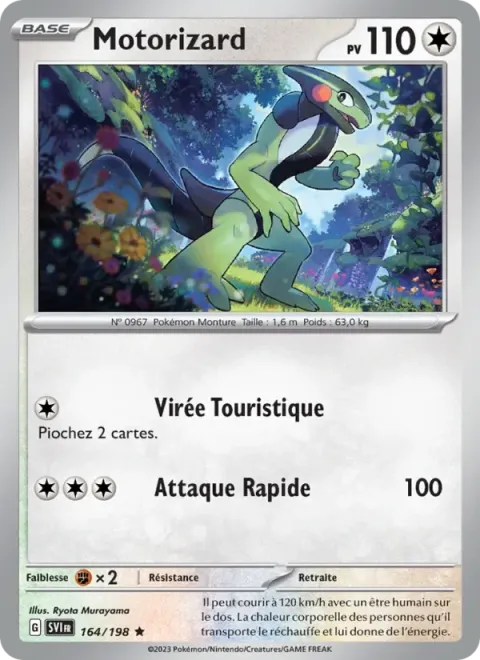 Carte Pokémon Motorizard 164/198, extension Écarlate et Violet