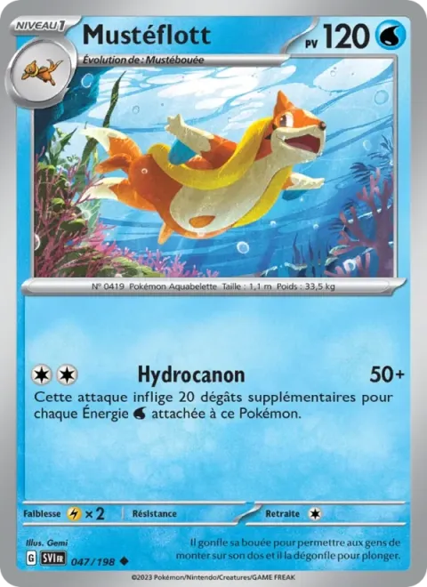 Carte Pokémon Mustéflott 047/198, extension Écarlate et Violet